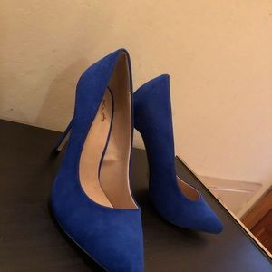 Suede Solid Blue Heels!